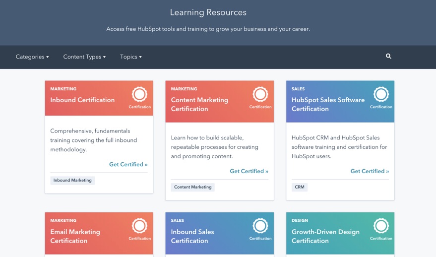 hubspot academy learning resources