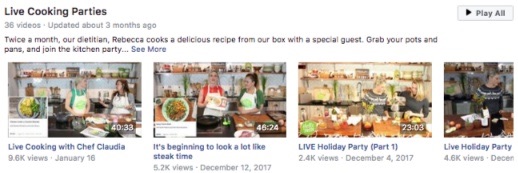 live cooking parties facebook video