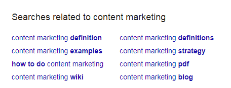 searches related to content marketing