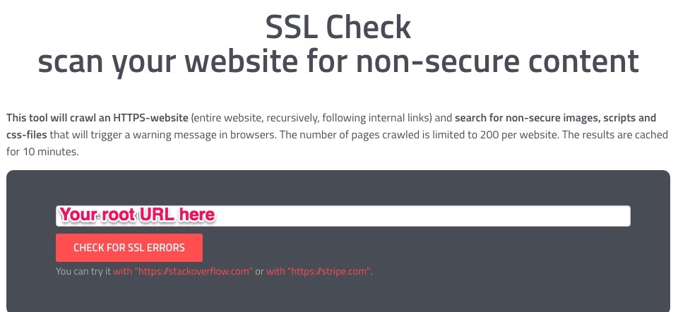 ssl check with root URL